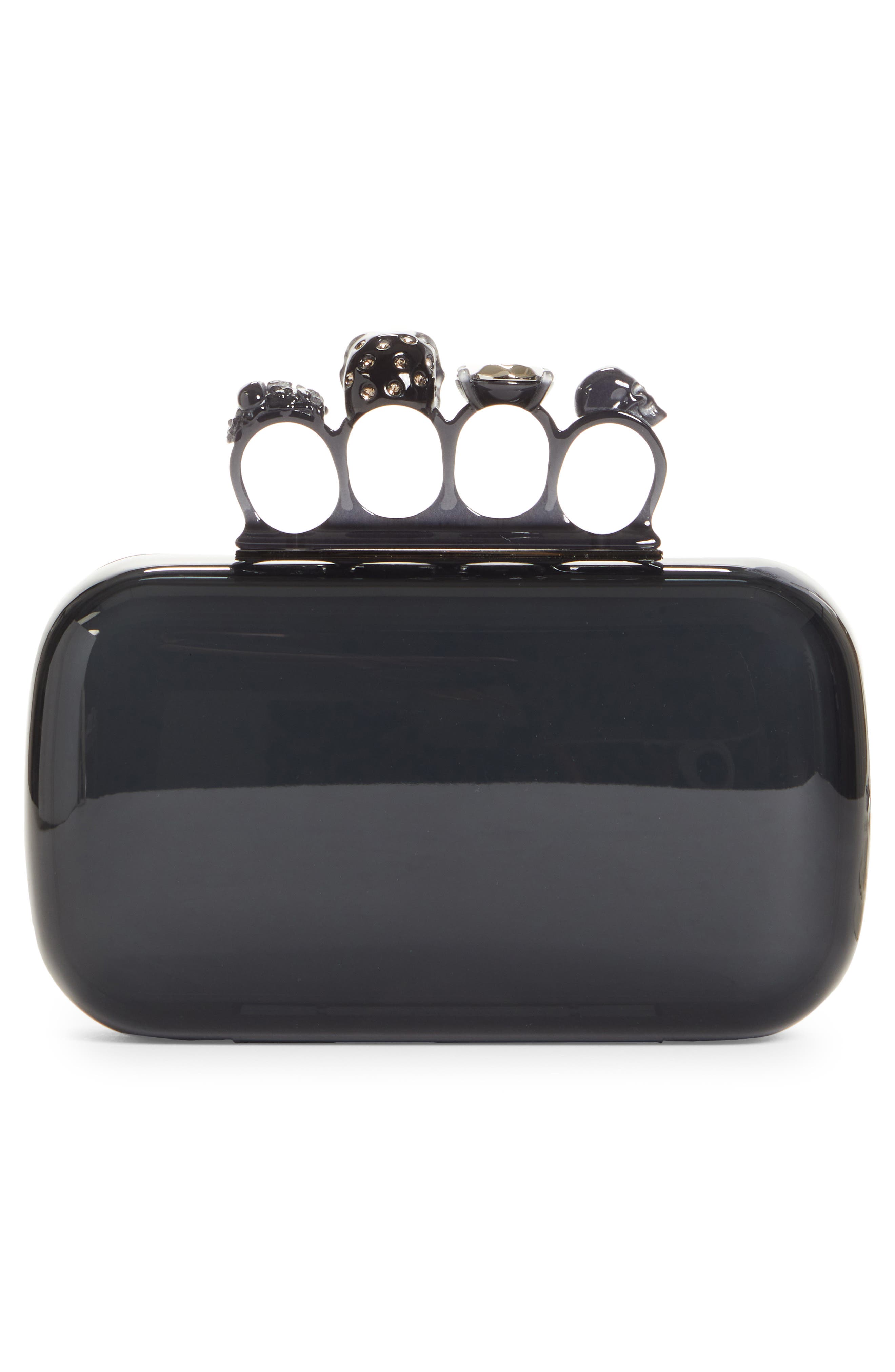 McQueen Alexander McQueen Four-Ring Clear Box Clutch, Alternate, color, 