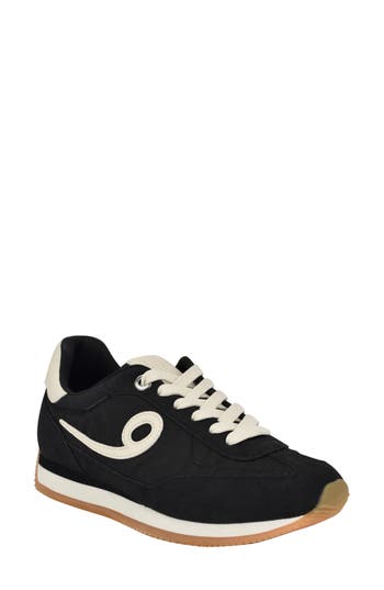 Nine West Fivo Metallic Trim Sneaker In Black
