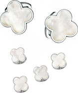Jan Leslie Four Leaf Clover Sterling Cufflinks & Studs