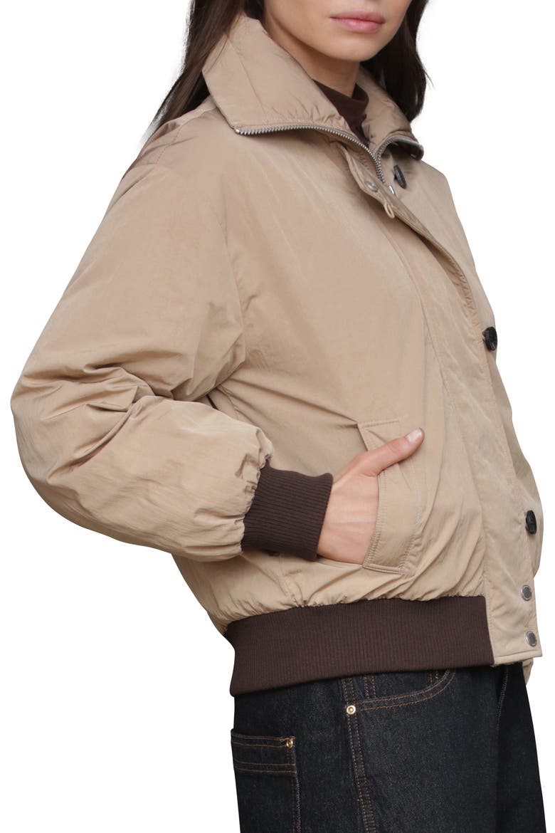 High Neck Puffer Jacket, Alternate, color, KHAKI