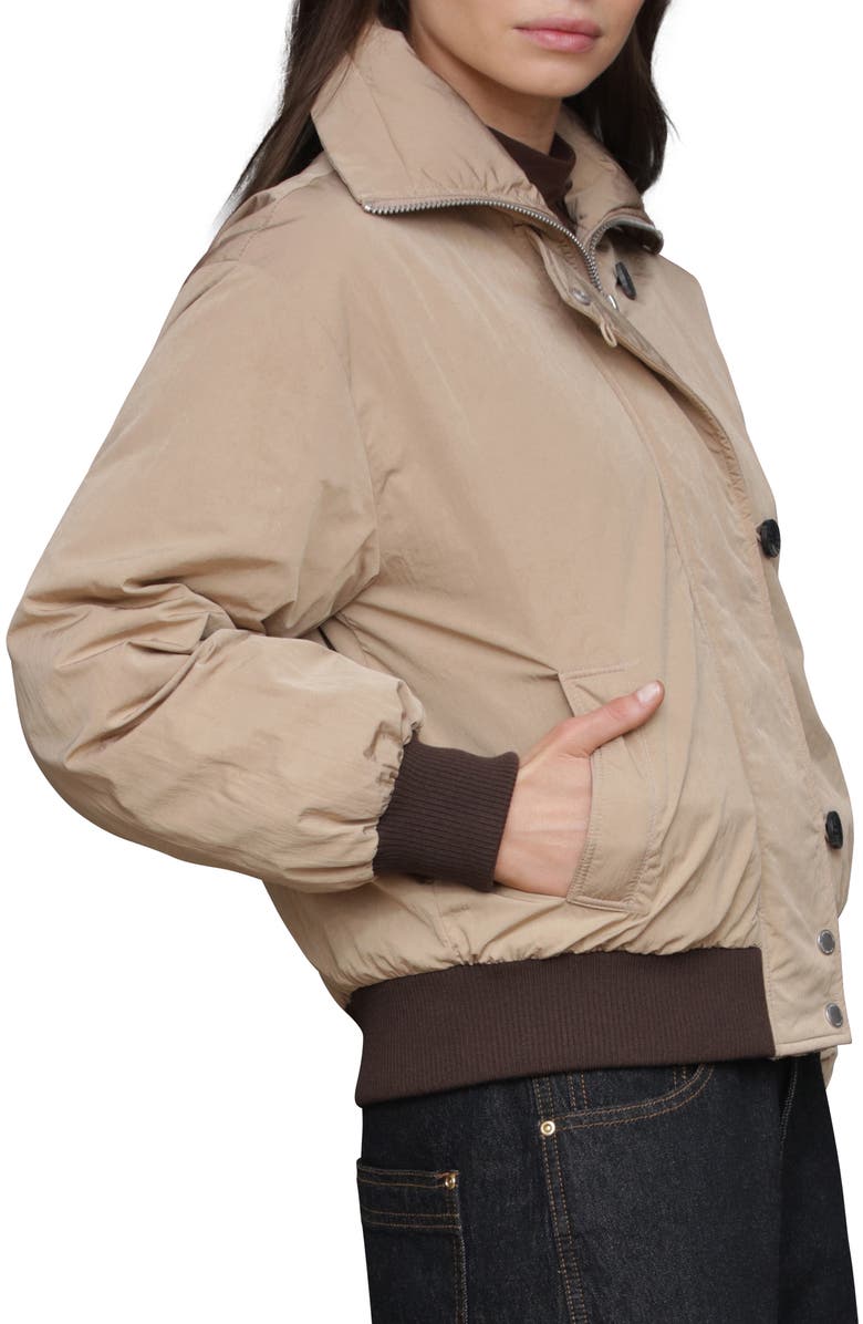 Avec Les Filles High Neck Puffer Jacket, Alternate, color, Khaki