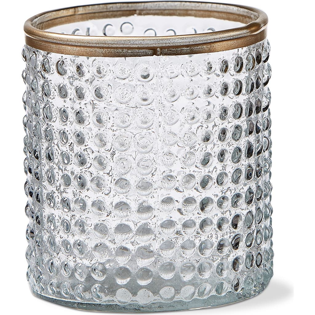 Tag Luminous Bubble Textured Clear Glass Tealight Holder In Transparent