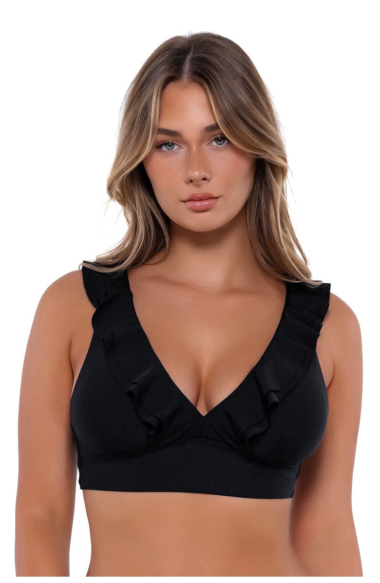 Sunsets Willa Wireless Bikini Swimsuit Top - D Cup, Alternate, color, Black