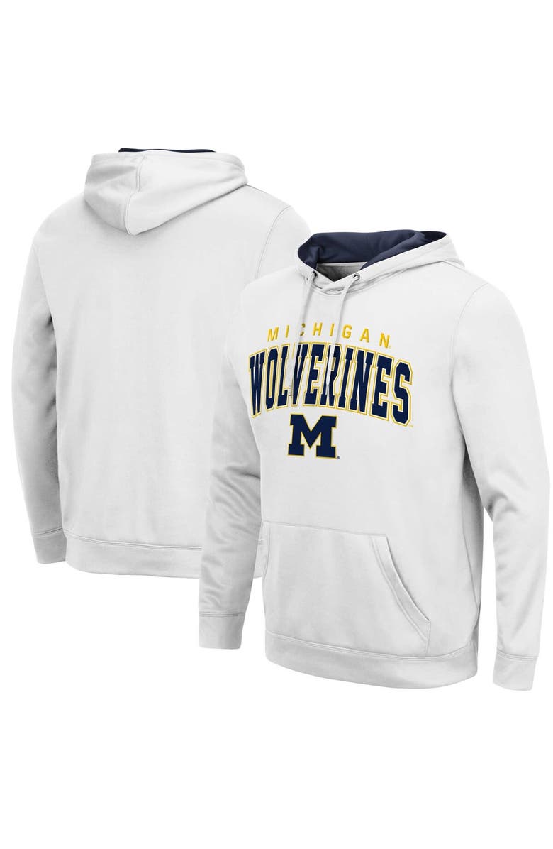 COLOSSEUM Men's Colosseum White Michigan Wolverines Resistance Pullover Hoodie, Main, color, White