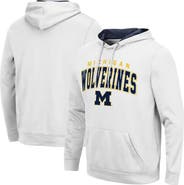 COLOSSEUM Men's Colosseum White Michigan Wolverines Resistance Pullover Hoodie