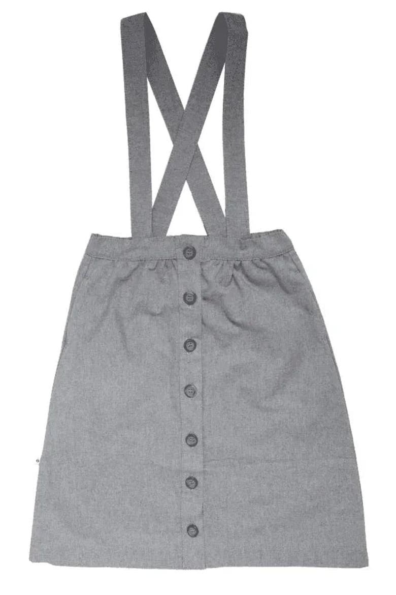 Kids' Organic Cotton Parker Pinafore Skirt, Alternate, color, Blue Gray