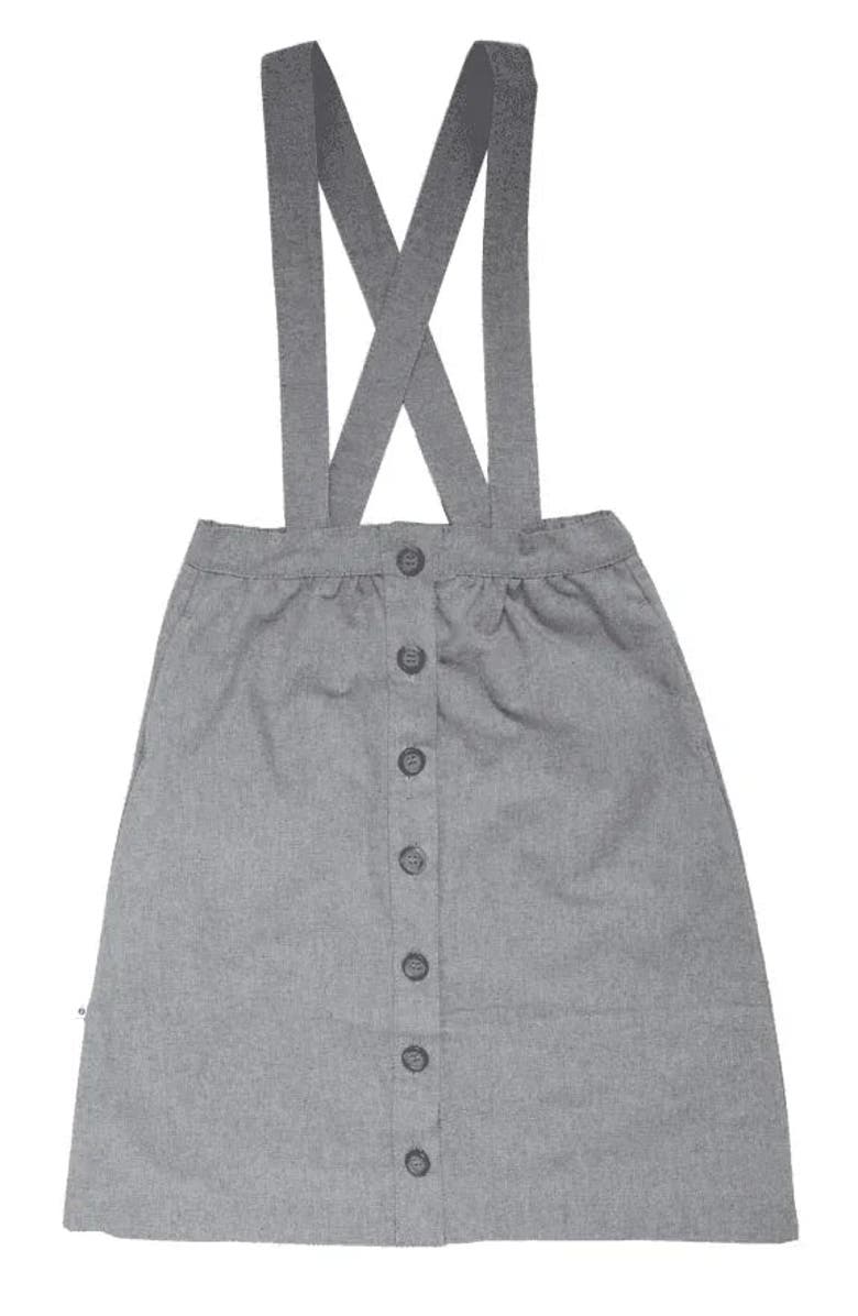 Jackalo Kids' Organic Cotton Parker Pinafore Skirt, Alternate, color, Blue Gray