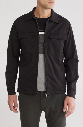 DENIM AND FLOWER Twill Zip Shacket | Nordstromrack DENIM AND FLOWER Twill Zip Shacket | Nordstromrack