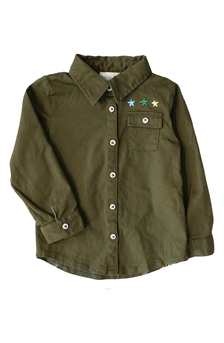 Miki Miette Kids' Tatum Safari Cotton Shirt Jacket, Main, color, Safari