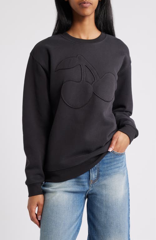 Vinyl Icons Cherry Cotton Graphic Sweatshirt in Phantom 