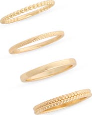 NORDSTROM RACK Set of Four Textured Rings
