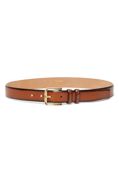 Shop Max Mara Leather Belt In Tobacco