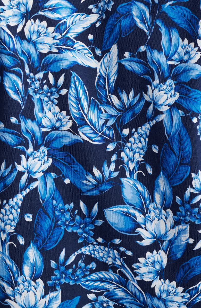 Tommy Bahama Lazlo Midnight Excursions Floral Stretch Cotton & Silk Button-Up Shirt, Alternate, color, 