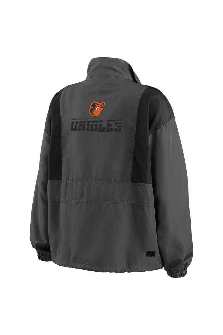 Women's WEAR by Erin Andrews Charcoal Baltimore Orioles Packable Half-Zip Jacket, Alternate, color, Charcoal