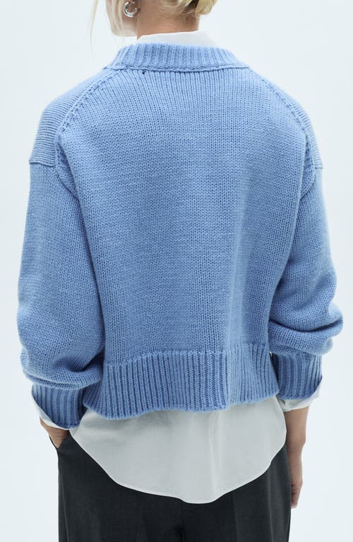 Mango Crop Sweater In Sky Blue