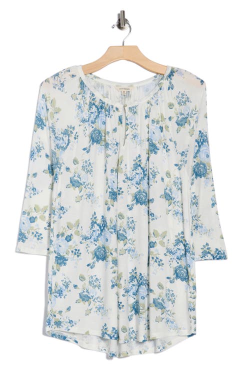 Floral Raglan Sleeve Top (Plus)