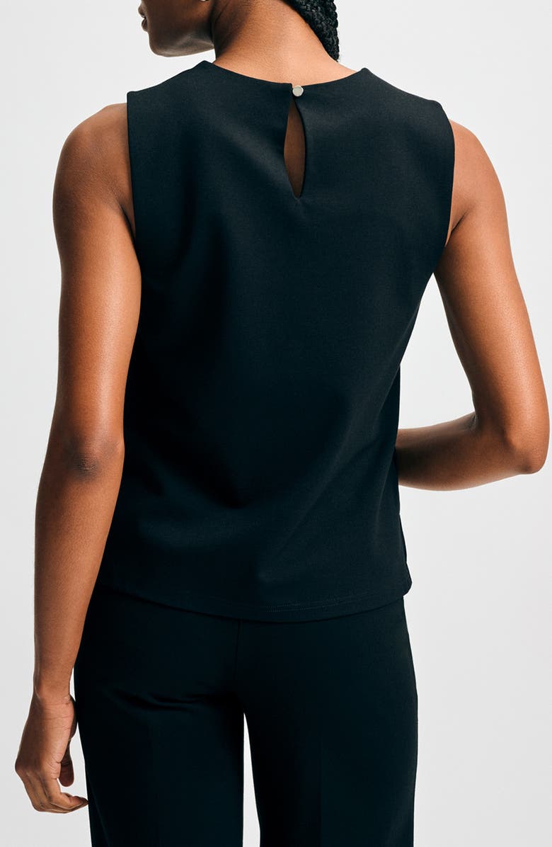 Isaac Mizrahi New York Embellished Ponte Shell, Alternate, color, Black