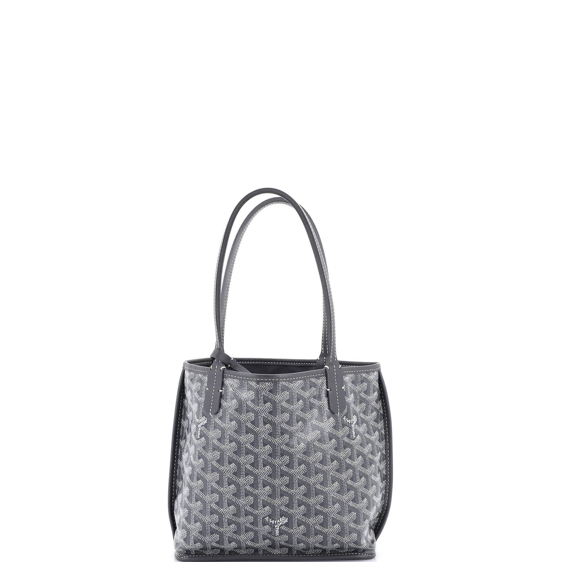 Pre-Owned Goyard Anjou Reversible Tote Coated Canvas Mini, Main, color, Gray