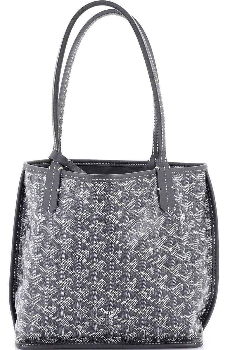 Pre-Owned Goyard Anjou Reversible Tote Coated Canvas Mini, Main, color, Gray