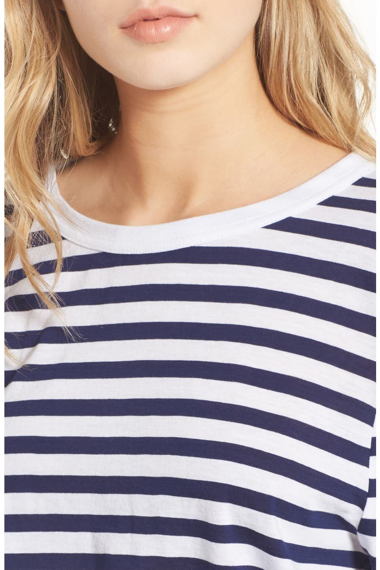 Voluminous Sleeve Tee, Alternate, color, NAVY PEACOAT UNEVEN STRIPE