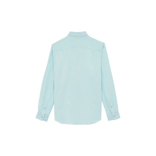 Vilebrequin Natural Dye Linen Shirt In Pacific