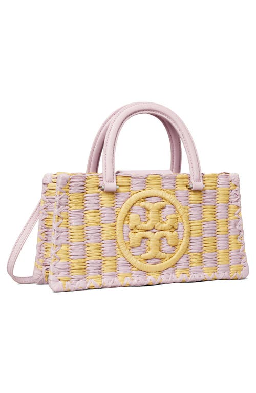 Tory Burch Ella Checkered Crochet Top-handle Bag In Pale Purple