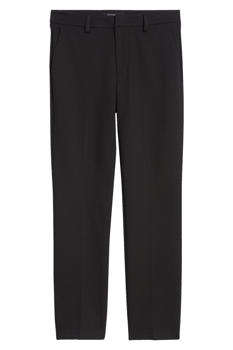 The Travel Stretch Flat Front Pants, Alternate, color, BLACK