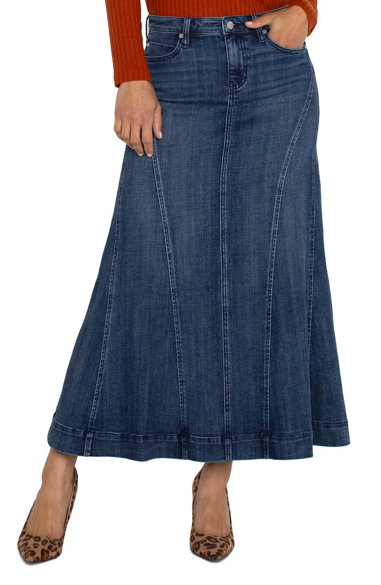 Liverpool Los Angeles Mermaid Denim Maxi Skirt, Alternate, color, 