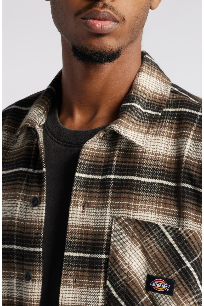 Forest Check Flannel Button-Up Shirt, Alternate, color, MUSHROOM