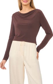 Halogen® Cowl Neck Knit Top