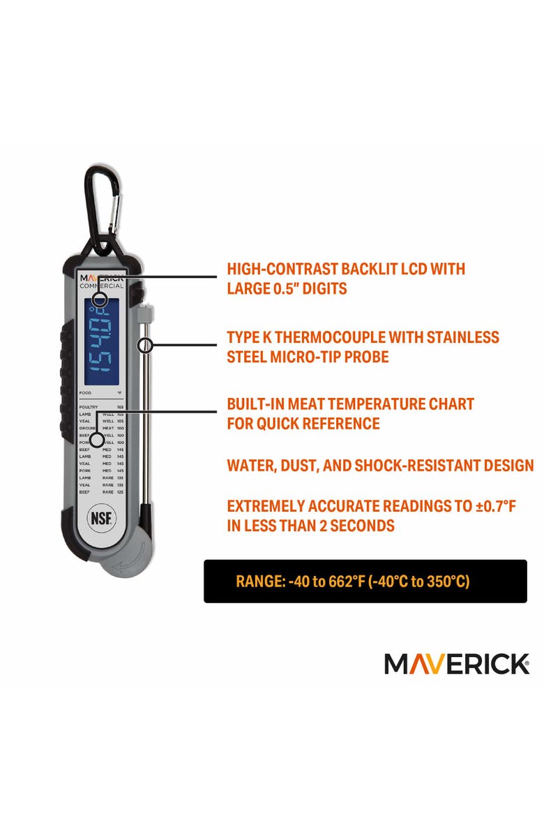 Maverick Pro-Temp Professional Thermocouple Thermometer, Alternate, color, Grey