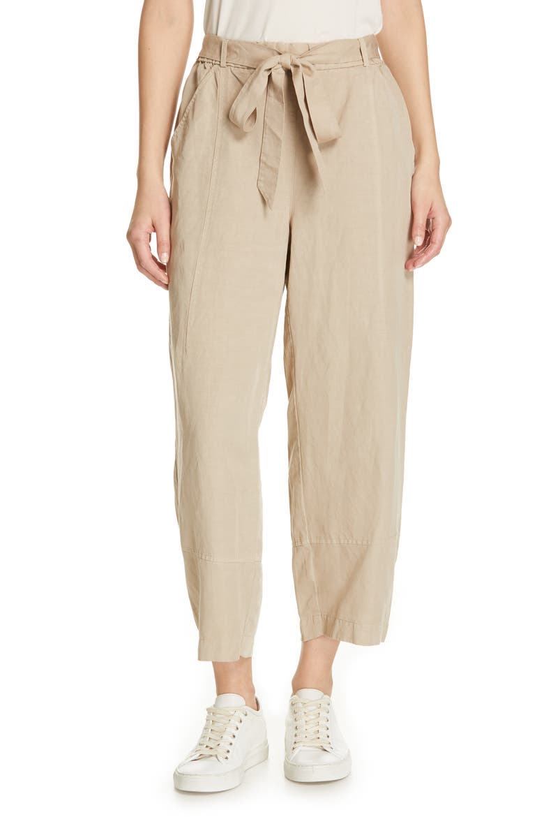 Lantern Twill Ankle Pants, Main, color, KHAKI