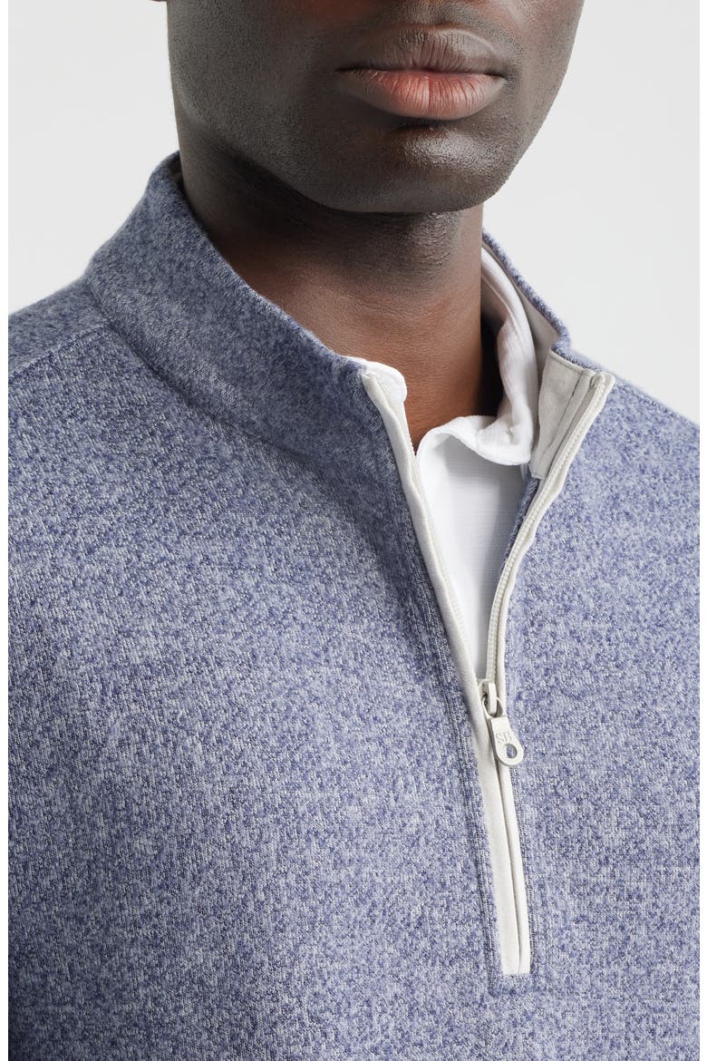 Marled Sweater Knit Quarter Zip Pullover, Alternate, color, INDIGO