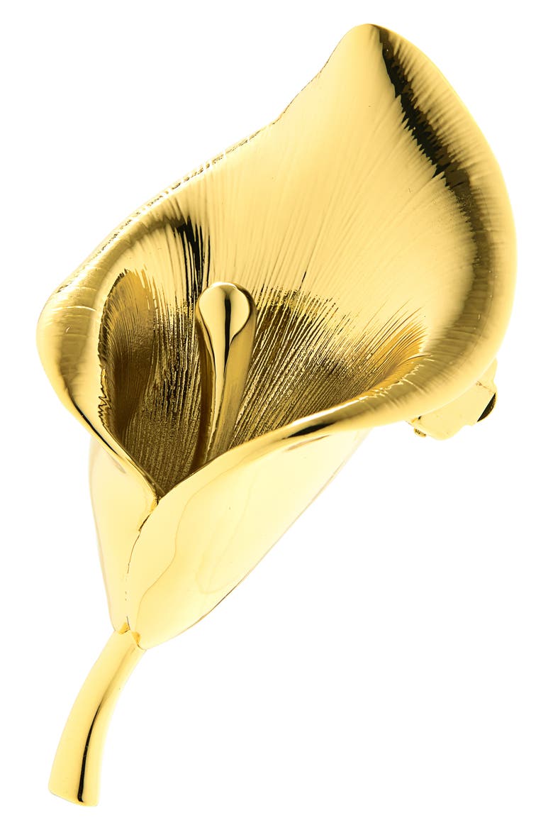 Calla Lily Clip-On Earrings, Alternate, color, GOLD