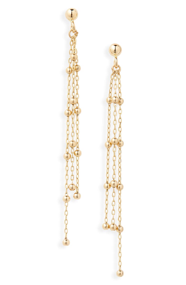 Bony Levy 14K Gold Beaded Fringe Drop Earrings, Main, color, 
