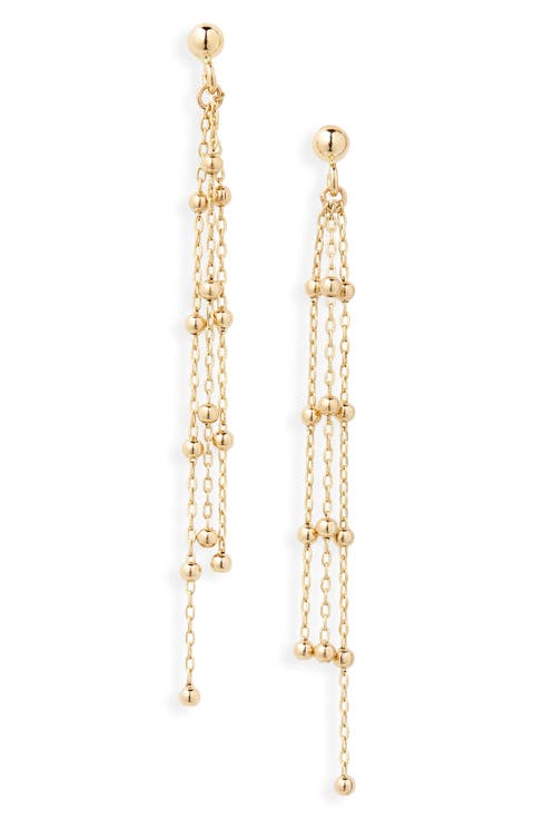 14K Gold Beaded Fringe Drop Earrings (Nordstrom Exclusive)