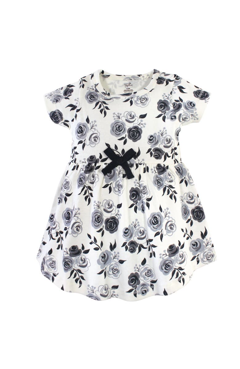 Touched by Nature Organic Cotton Dress and Cardigan, Alternate, color, Black Floral