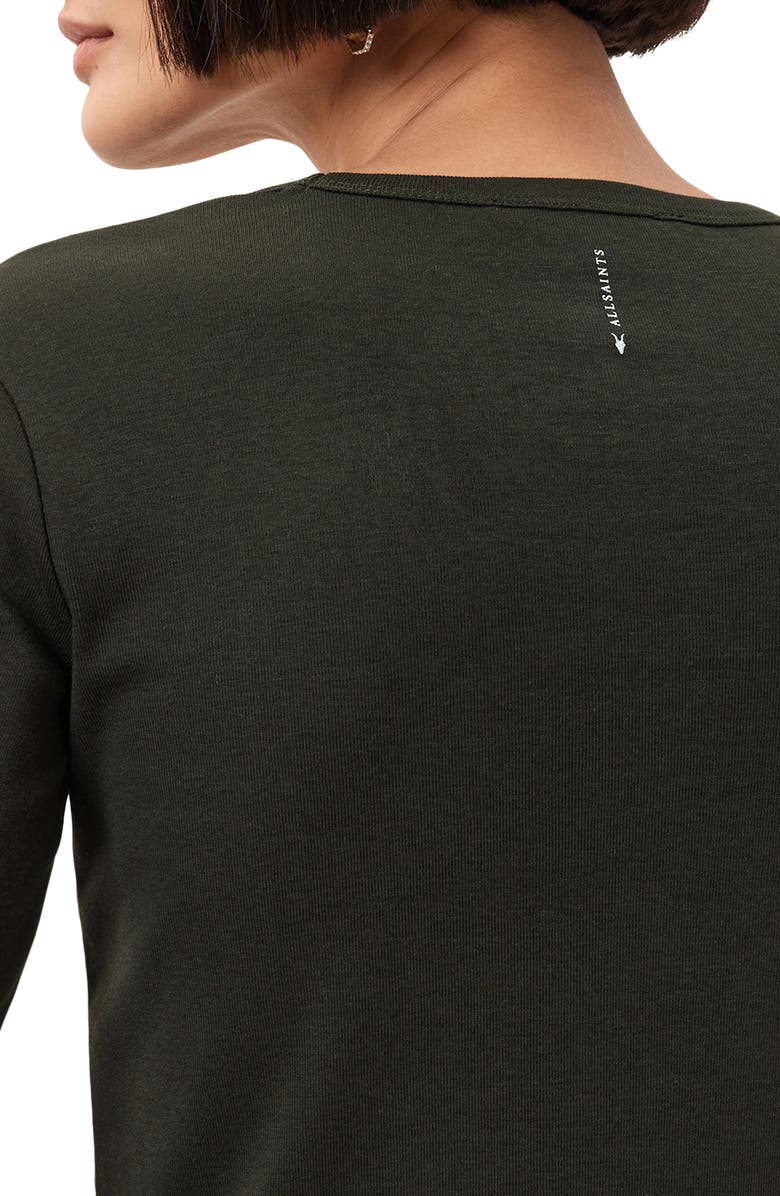 AllSaints Stevie Long Sleeve Organic Cotton T-Shirt, Alternate, color, True Khaki Green