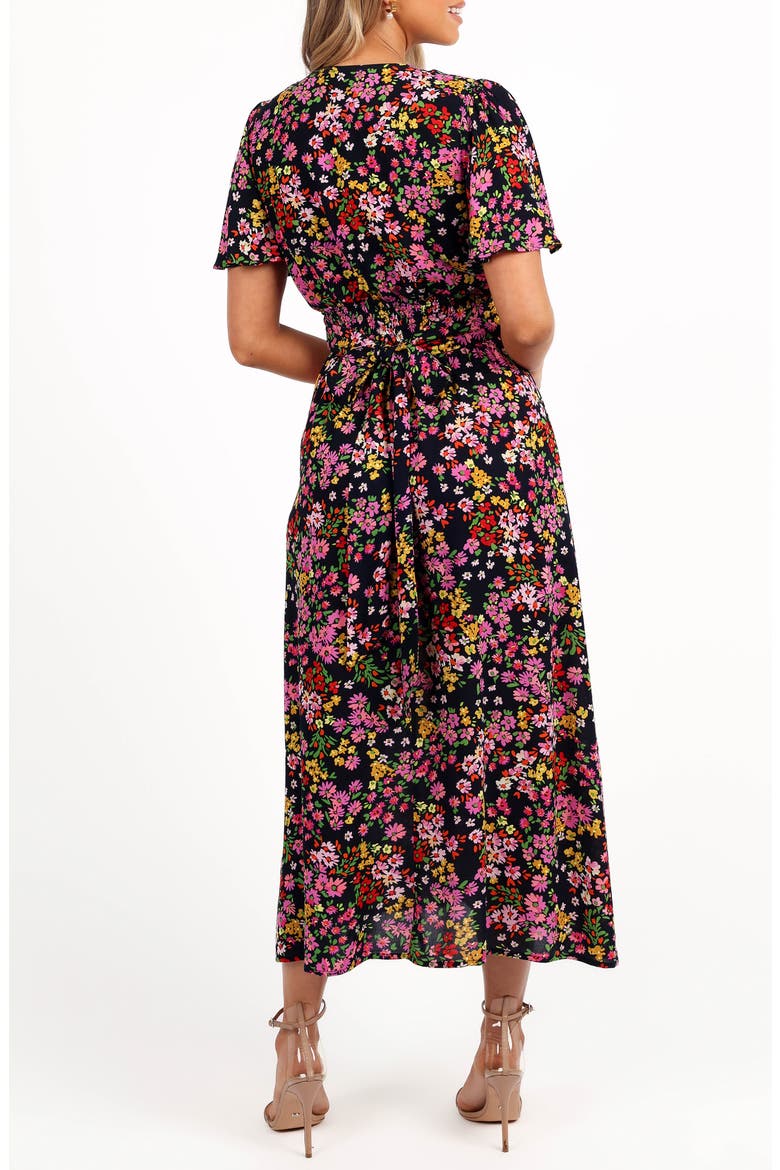 Owena Floral Midi Dress, Alternate, color, MIDNIGHT DAISY