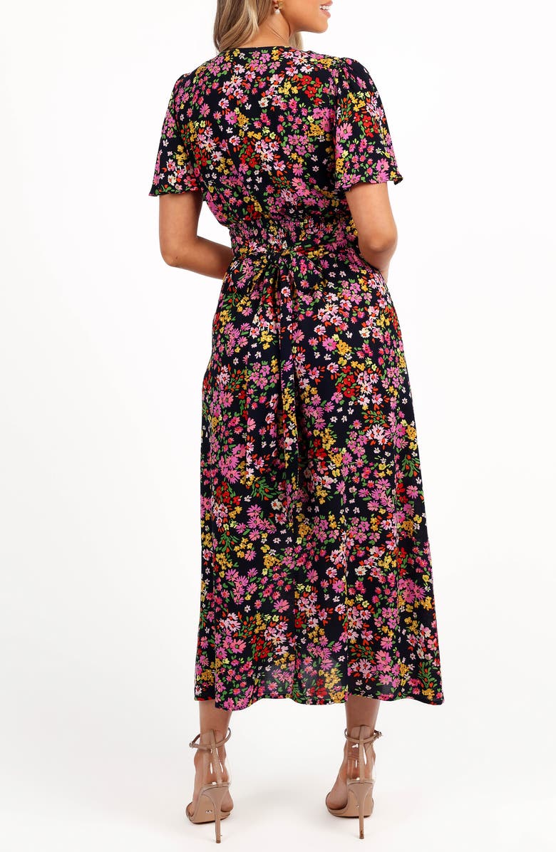 Petal & Pup Owena Floral Midi Dress, Alternate, color, Midnight Daisy
