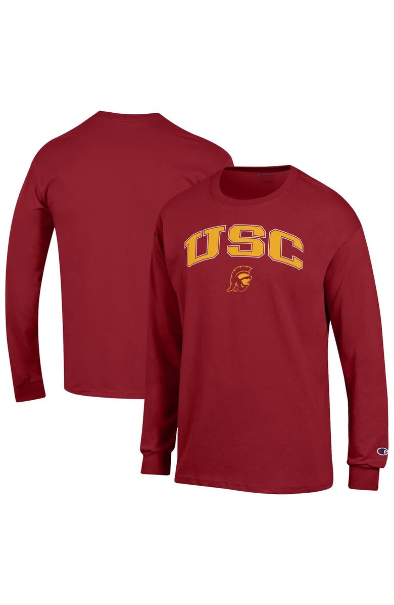 Champion Men's Champion  Cardinal USC Trojans Arch Over Logo Long Sleeve T-Shirt, Main, color, Cardinal