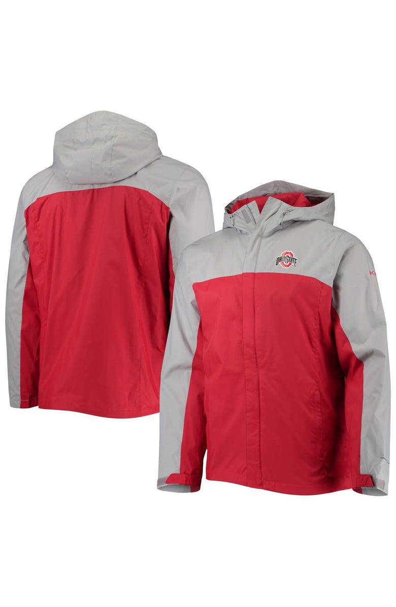 Columbia Men's Columbia Gray/Scarlet Ohio State Buckeyes Glennaker Storm Full-Zip Jacket, Main, color, Gray