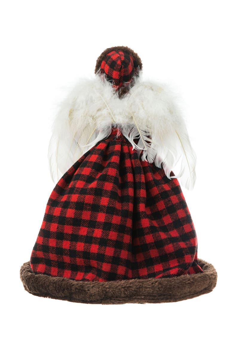 12"H Faux Fur Angel Tree Top, Alternate, color, Red
