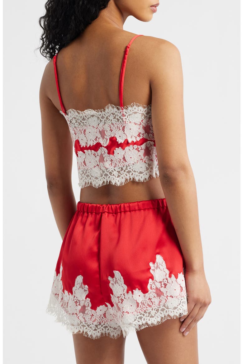 Eyelash Lace Satin Camisole, Alternate, color, POPPY RED