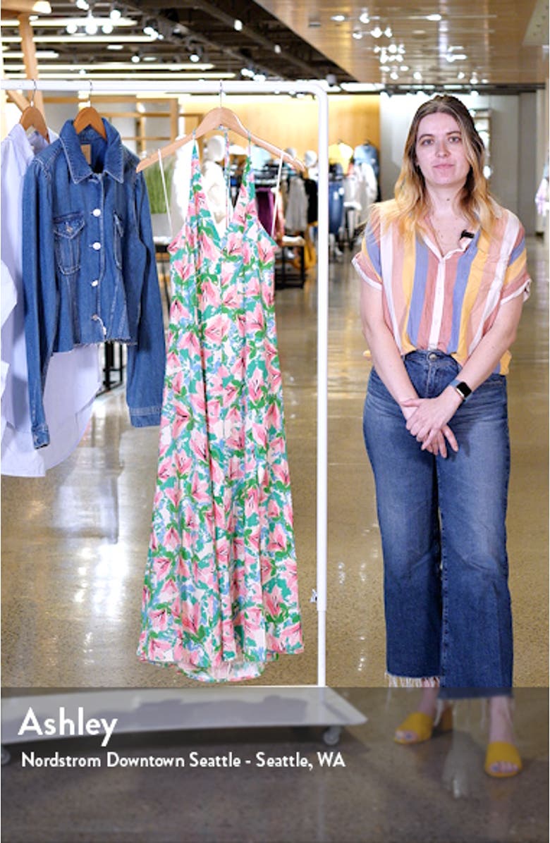 Floral Print Halter Dress, sales video thumbnail