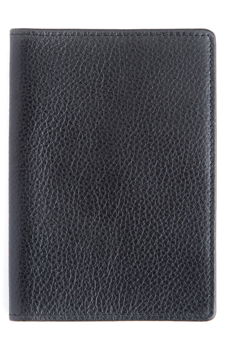 Personalized RFID Leather Card Case, Main, color, BLACK- DEBOSS