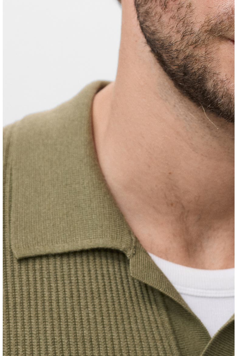 Johnny Collar Rib Polo Sweater, Alternate, color, MEDIUM GREEN