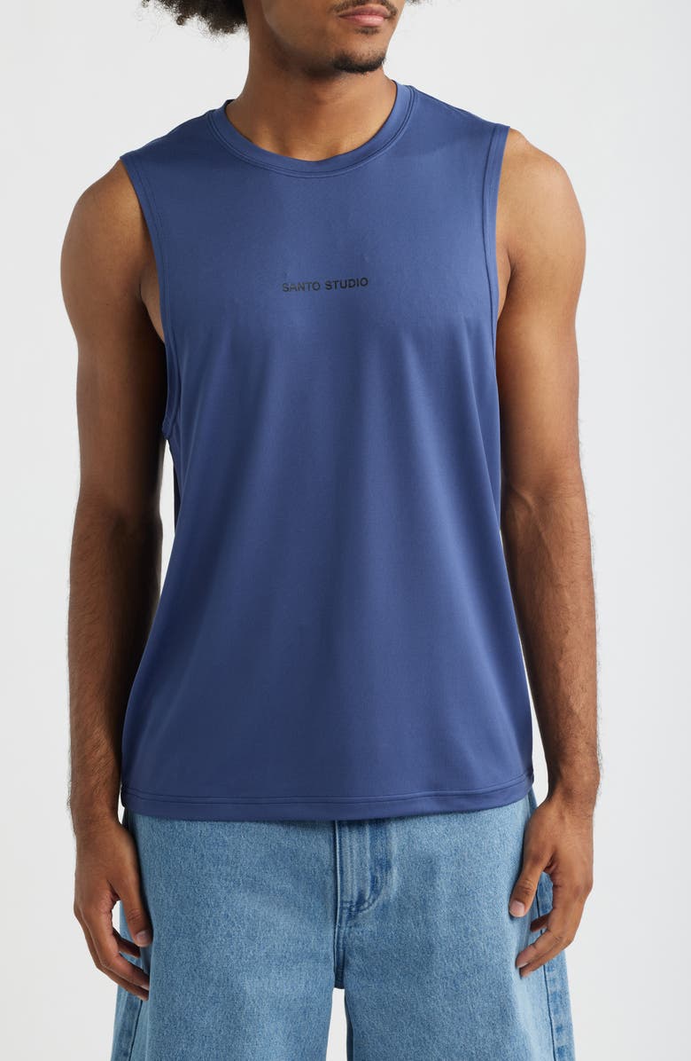 SANTO STUDIO Tempo Wordmark Tech Tank, Main, color, Blue