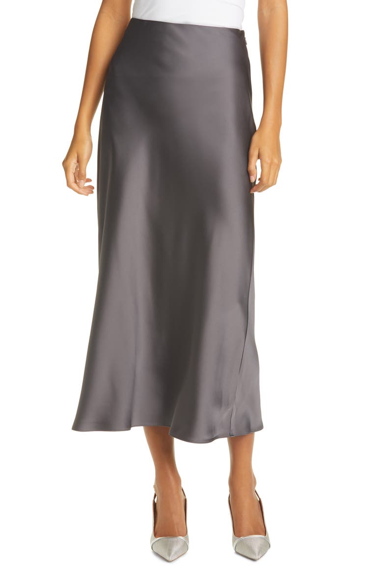 Seamed Midi Skirt, Main, color, EBONY
