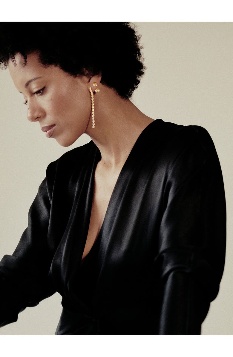 Monica Vinader x Kate Young Gemstone Cocktail Drop Earrings, Alternate, color, 18Ct Metallic Gold